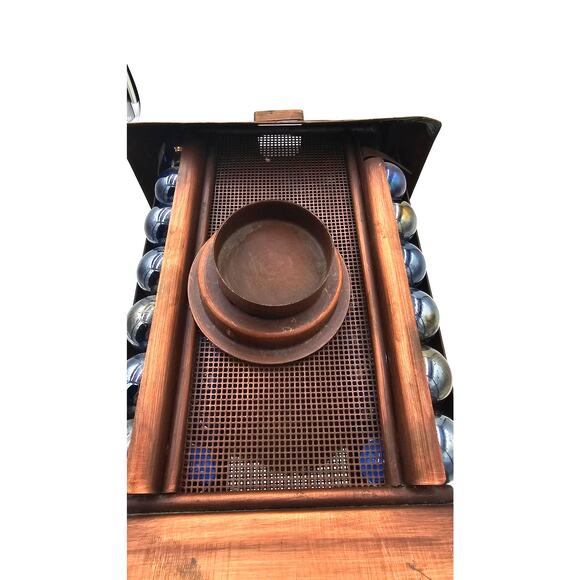 Japanese Pagoda Lantern Copper with Blue Opalescence Marbles - Picture 5 of 5